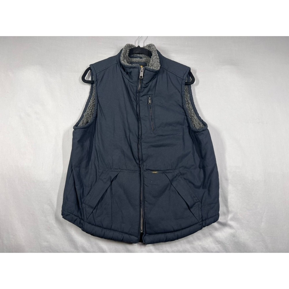 Lee Premium Select Mens Canvas Sherpa Lined Workwear Vest Black Size M